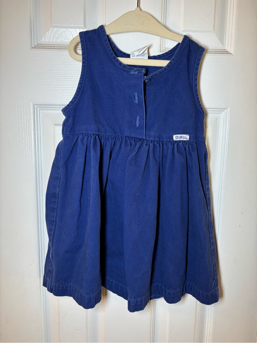 OshKosh B'Gosh Vintage Blue 100% Cotton Jumper Dress Girls 3T USA